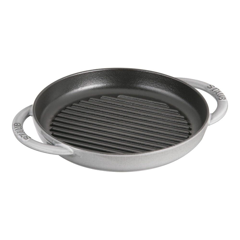 ストウブ ピュアグリル 22cm　40511-781　グレー 　丸グリルパン 焼肉 ステーキ IH対応 100V 200V (1-0078-0303)｜食器の通販 KYOEI 10,497円
