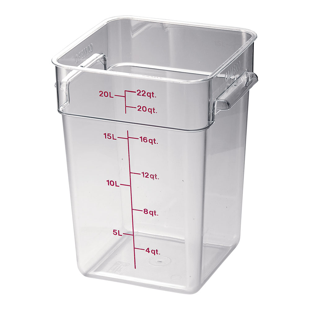 キャンブロ 角型フードコンテナークリアー　22SFSCW 　蓋なし プラスチック製 保存容器 CAMBRO 食器洗浄機対応 目盛り付き (1-0211-0807)