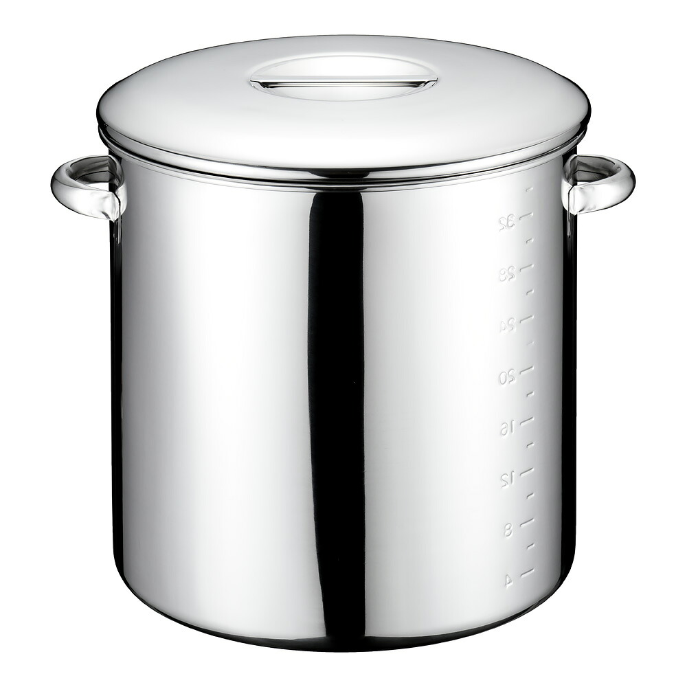 18-8内蓋式キッチンポット(目盛付)　36cm(手付) 　業務用 ステンレス製 保存容器 食品保存 【ISF_TKG】 (1-0215-0320)