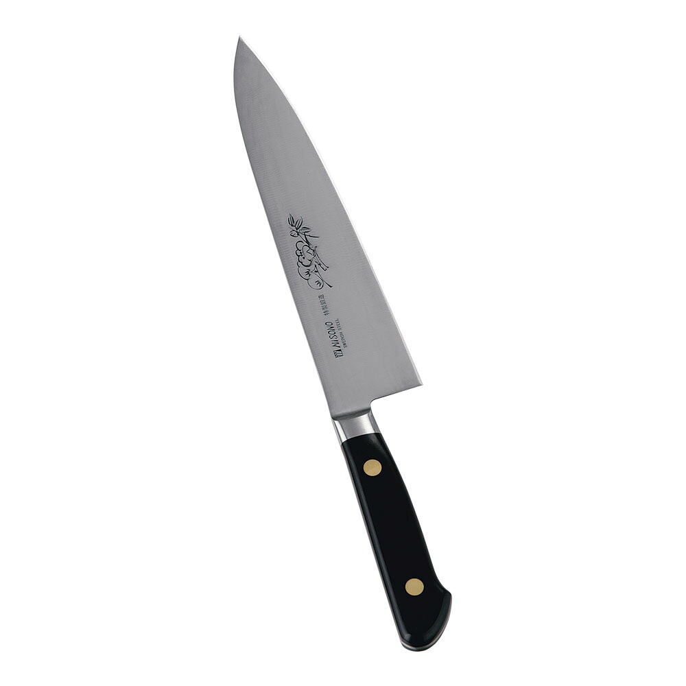 ミソノEUカーボンスチール花彫刻入 牛刀 No.111M 18cm 庖丁 柄入り 花模様 高品質 鋭い切れ味 砥ぎやすいハガネ包丁 (1-0312-1901)|食器の通販 KYOEI