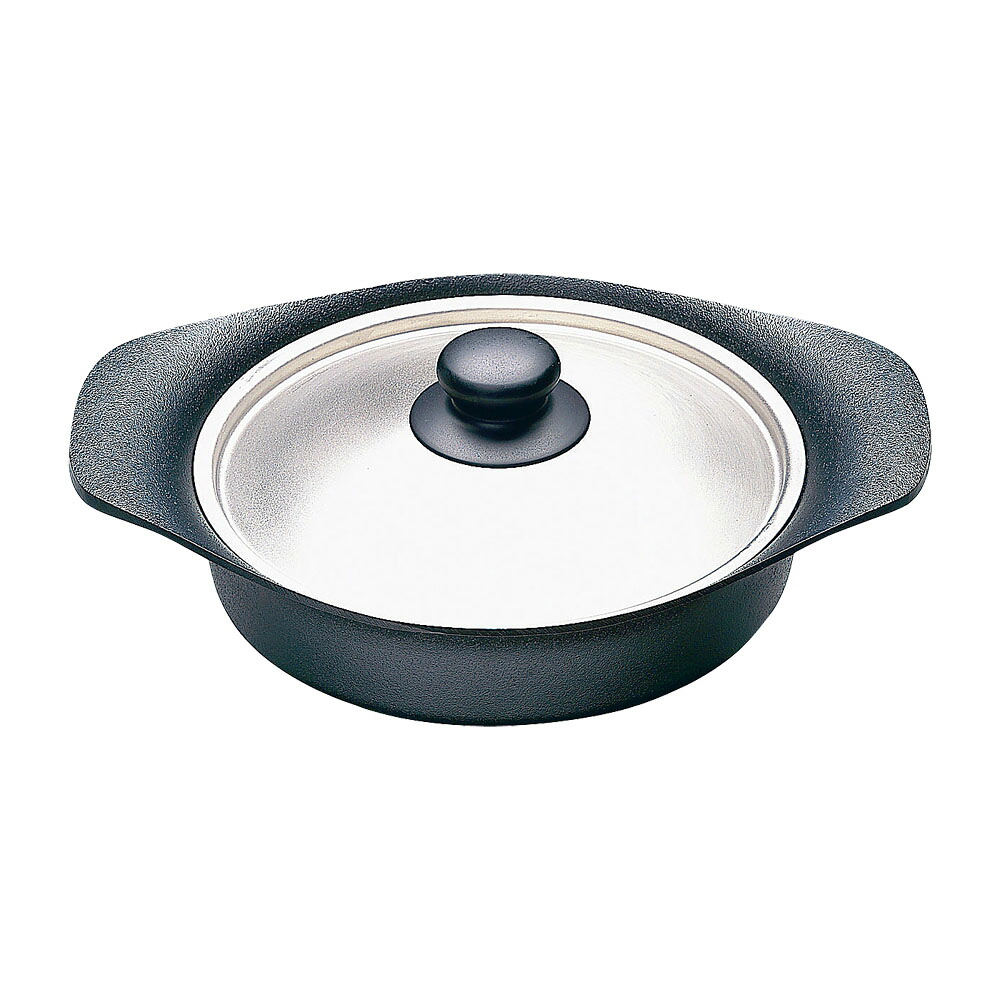 柳宗理 南部鉄器 オイルパン22cm　(ステンレス蓋付) 【LP_TKG】　IH対応 両手鍋 美味しい料理 鉄分補給 フライパン【直送DSF_TKG】 (1-0064-0301)