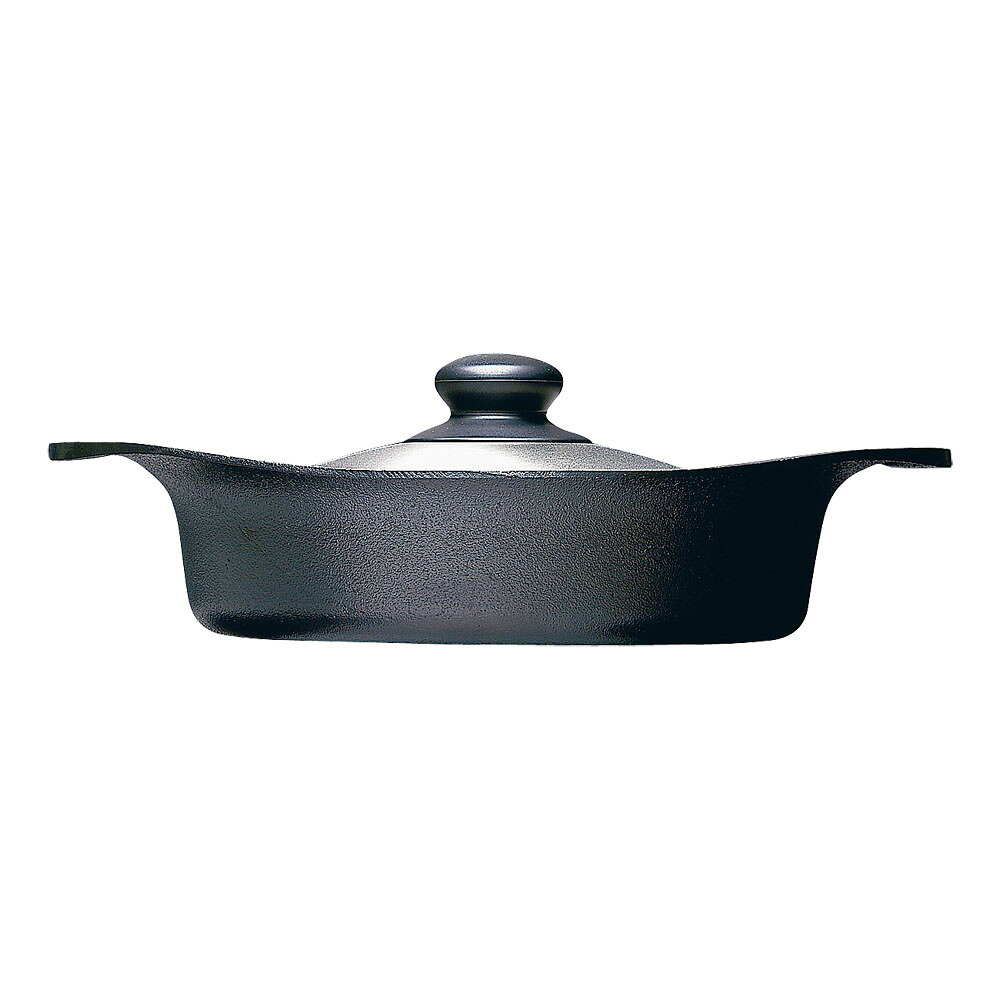 柳宗理 南部鉄器 鉄鍋(ステンレス蓋付)　浅型　22cm 【LP_TKG】 (1-0064-0201)