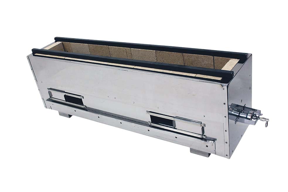 【代引・個人宅配送不可】送料無料 耐火レンガ木炭コンロ (幅101.5cm 奥行38.5cm) 組立式 耐火レンガ木炭コンロ バーナー付 型式NST-9038B LPガス 【直送DSF_TKG】(1-0772-0213)|食器の通販 KYOEI