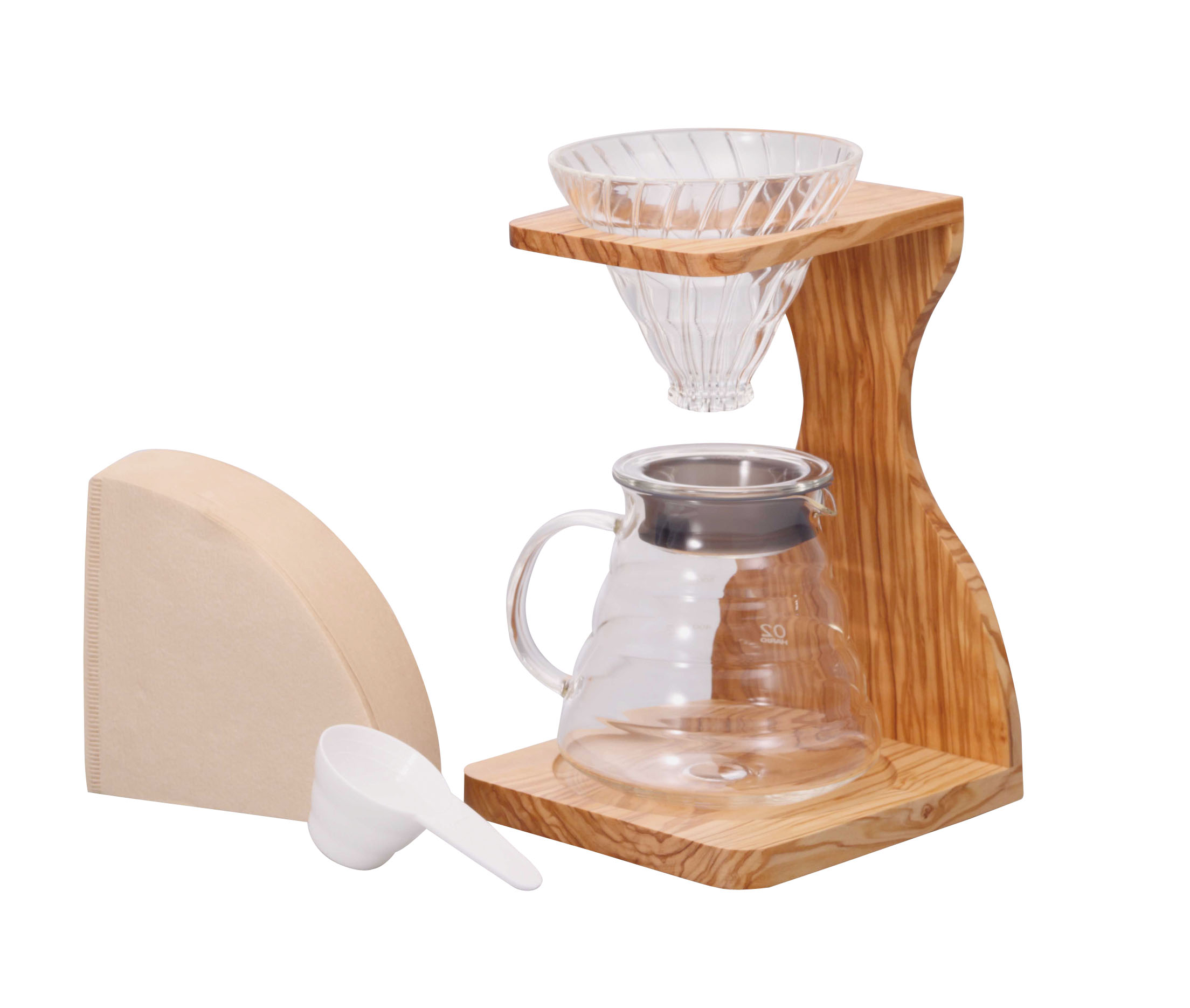 ハリオ V60ORウッドスタンドセット VSS-1206-OV /HARIO 耐熱ガラス おしゃれにコーヒーをドリップ ドリッパー サーバー 計量スプーン ペーパーフィルター付きインテリア (1-0893-0201) 7,872円