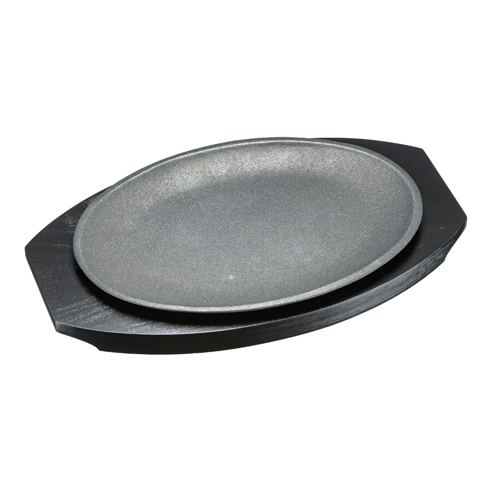 鉄板・ステーキ皿 サイズ：24.5cm&times;17cm Ωアルミステーキ皿小判型 (1-1873-0801)｜食器の通販 KYOEI