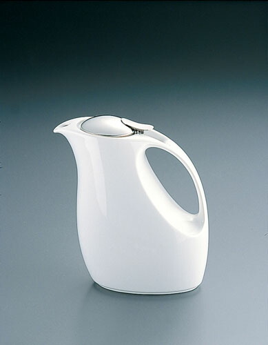 ゼロ アイスティーポット レトロ 【BBN-14(L)茶こし付|BBN-14(M)茶こし付|BBN-14(S)茶こし無】陶器 卓上ポット 紅茶 日本茶 ハーブティー おしゃれ 白 ホワイト 大容量 日本製(1-0917-04)