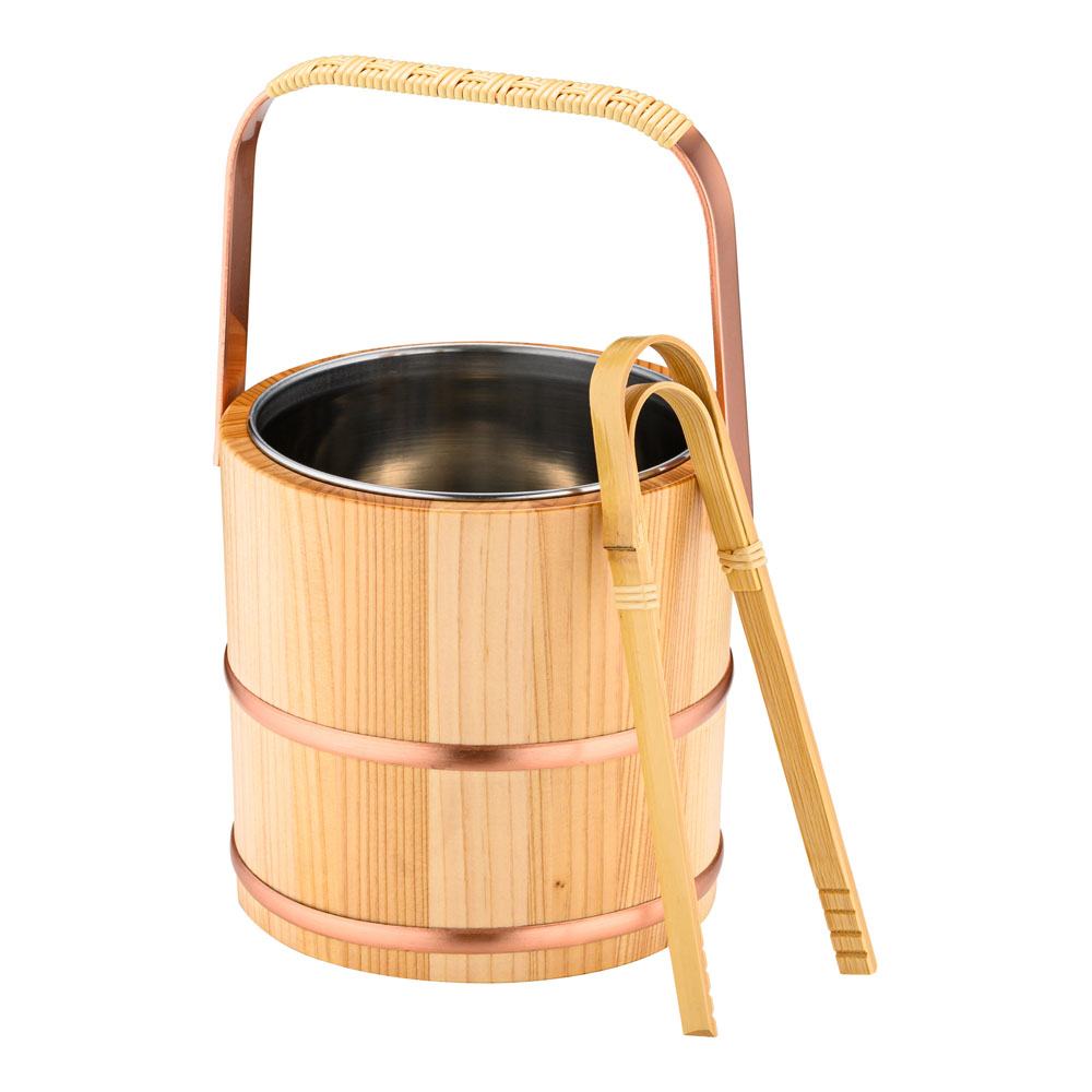 バー用品 アイスペール (1.3L) サワラ アイスペール (ステンレス仲子・トング付) (1-1925-0801)｜食器の通販 KYOEI