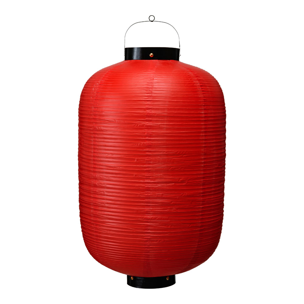 インテリア・店頭サイン 店舗備品 ちょうちん (Ф46cm×76cm) ビニール提灯 長型17号 赤ベタ(1-2583-1605)