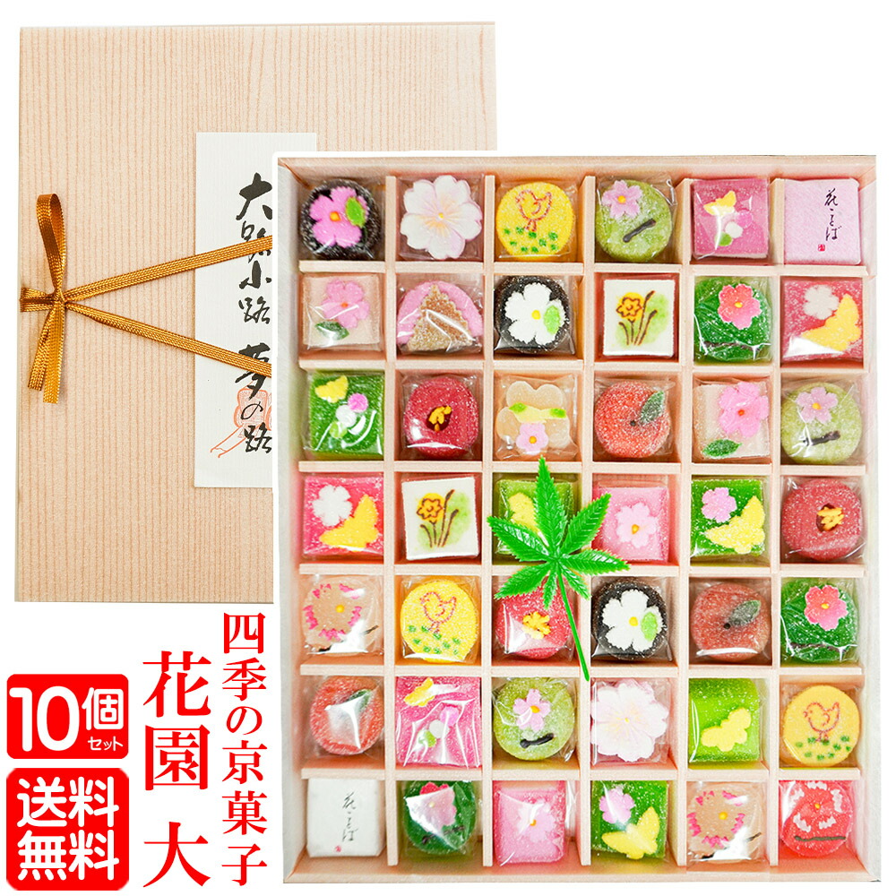 【 花園 (大) 10個 セット 】《 送料無料 》御中元 お中元 お歳暮 お年賀 ギフト プレゼント スイーツ 和菓子 高級 お取り寄せ 詰め合わせ 老舗 日本のお土産 京都のお土産 法事 お供え お祝い 内祝い お祝い返し 法要 粗供養 香典返し お返し お菓子 人気 敬老の日 冬ギフト|京菓子 富久屋