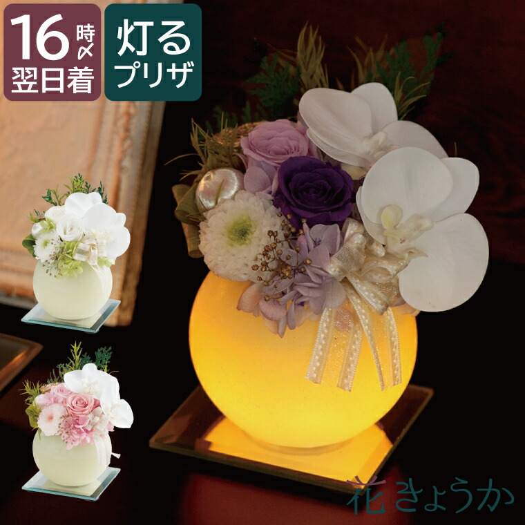 楽天市場】お供え花 仏花 プリザーブドフラワー 光る胡蝶蘭