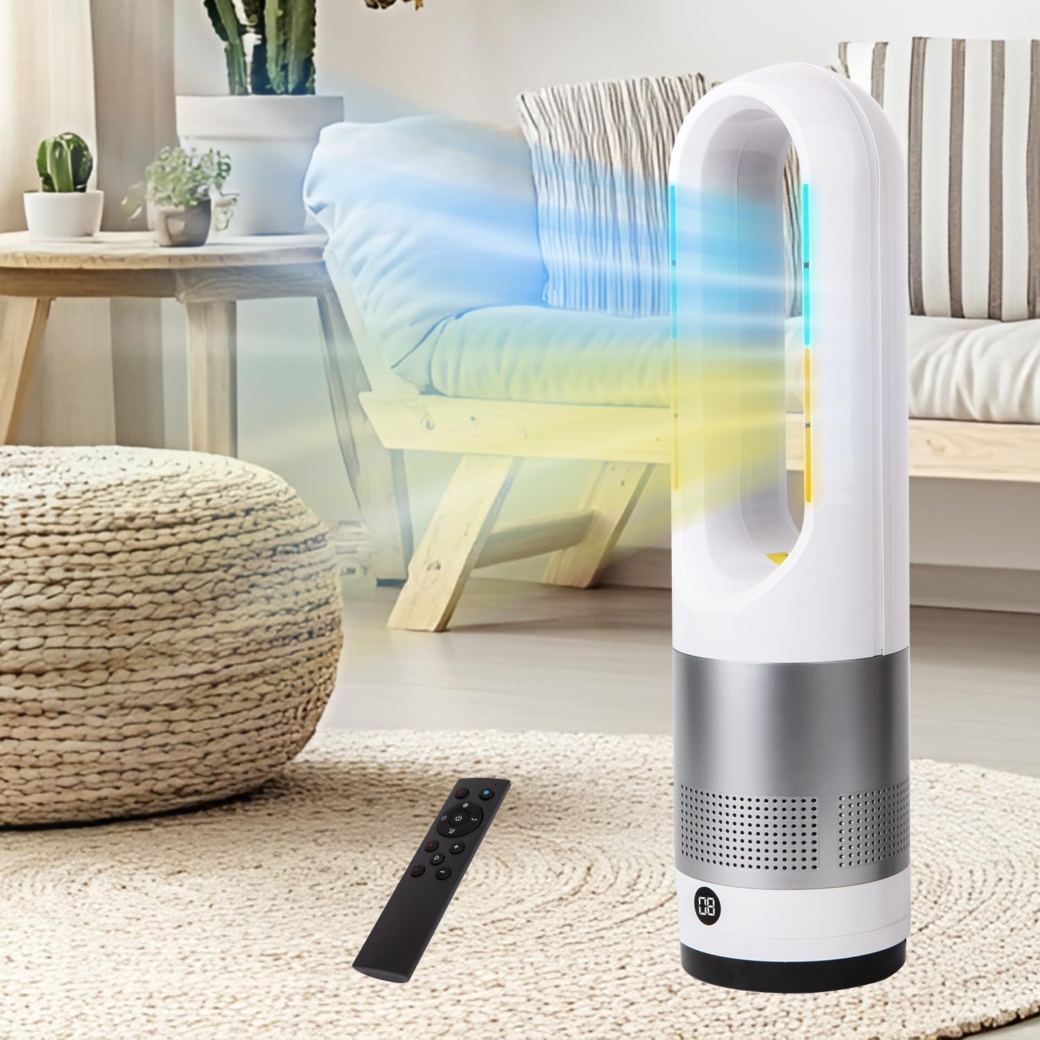 楽天市場】セラミックヒーター【通年使え・瞬間速暖】タワーファン 8