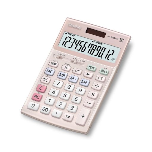カシオ本格実務電卓12桁検算機能ジャストタイプピンクJS-20WKA-PK-Nグリーン購入法適合エコマーク認定