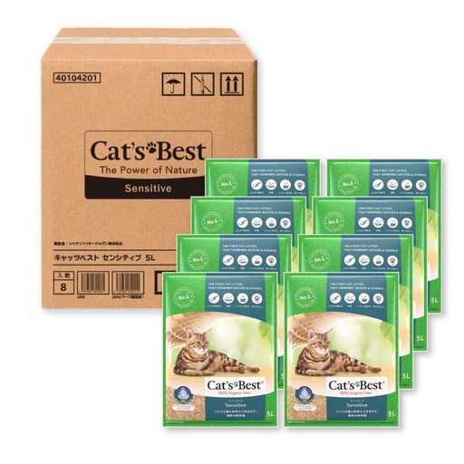 Cat&rsquo;s Best キャッツベスト センシティブ 5L x 8袋 猫砂 5Lx8袋 (ケース販売)｜京マルシェセレクト