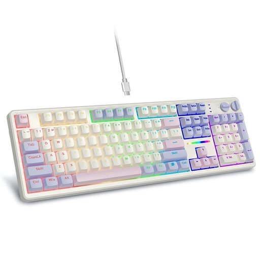 e化学元素ゲーミングキーボードシルバーウッド軸力学的鍵盤USB有線繋ぎ合わせる英語取り合わせ104足がかり全キーホットスワップ銀軸を召しかかえる力学的式力くらべ用鍵盤単色うしろ側ともし火付き添い人全…