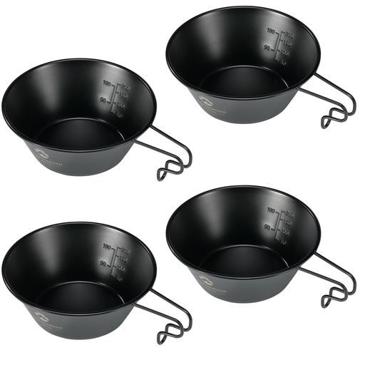キャンピングムーン(CAMPINGMOON)シェラカップ黒黒シェラキャンプ用コップステンレス310ml4点セットBKS-220-4P