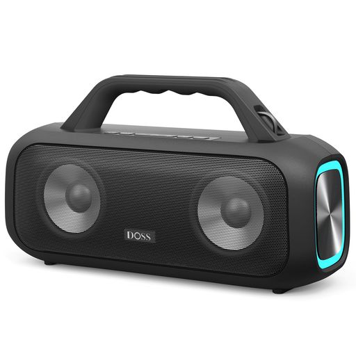 DOSS Extreme Boom S Bluetooth金棒引き 光る 携帯型金棒引き 無線電話 60W大音の大きさ IPX6雨合羽 25第四次元生まれ変わり 重低音部強化因子 蓄電池役立つこと積み上げる USB-C申し受ける ストラップ付き添い人