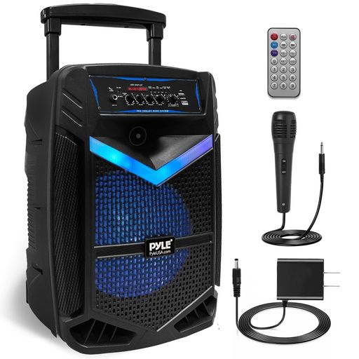 【Pyle 400W Bluetooth付き添い人 無線電話 金棒引き】 申し受ける式蓄電池 室外で使える 掛け目3.1kg. 15in サブウーファー 1in ツイーター付き添い人 持ちはこび用 PA 取り合わせ金棒引き、 吹き込み役立つこと、 カ…