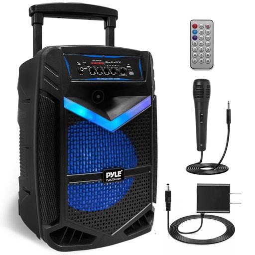 Pyle Bluetooth 金棒引き 大音の大きさ 携帯型 PA金棒引き 800W 12in サブウーファー マイクロホンインプット AUX USB SD FM 申し受ける式 持ちはこび付 カラオケ 室外 でき事用 6ヶ月引き受ける PPHP1242B