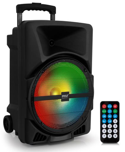 パイル12 ”携帯型Bluetooth金棒引き取り合わせ - 800ワット - 最新のDJ LEDともし火、USB/FM/BT/AUX/遠隔操作/マイクロホンインプット\u0026内蔵申し受ける式蓄電池付き添い人カラオケ金棒引きPPHP1243B (10in)