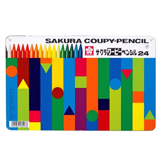 サクラクレパス 色鉛筆 クーピー 缶入 24色 5個 FY24(5)｜京マルシェセレクト
