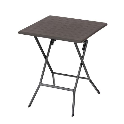 【ベランダ用・アウトドア・折りたたみ式】武田コーポレーション(Takedacorporation)ブラウン62x62x73.5cmウッド調ガーデン角テーブルUD-62BR