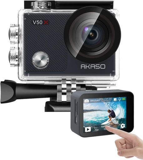 AKASO 動き写真器 V50X,4K30fps 20MP 新版6軸手ぶれ手を加える 無線LAN相応う 小型動きカム,40M雨合羽 タッチスクリーン式 HDMI最終生産物 Micro USB外の方マイクロホン相応う 水中写真器,十分な量な付属品 遠隔操作…
