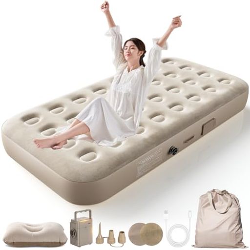 エアーベッド花見キャンプマットキャンプ用品エアーマット電動ポンプ付きシングル190x100x25cm折り畳み式自動膨張ワンタッチで空気抜けType-C充電式取り外し可能エアーマットレス簡易ベッ…