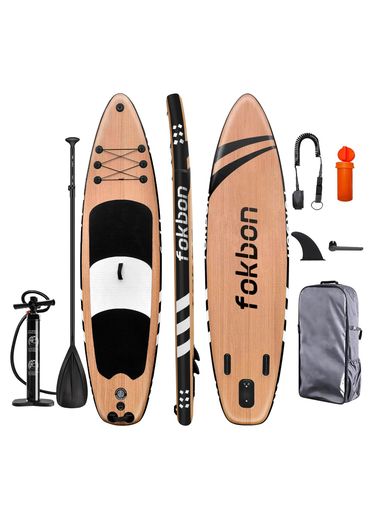 SUPボード サップボード インフレータブル スタンドアップパドルボード sup 長さ320cm 10’6 最大安全荷重150kg 耐久性 安定性 超軽量 滑り止め 初心者 セット (コーヒー)|京マルシェセレクト