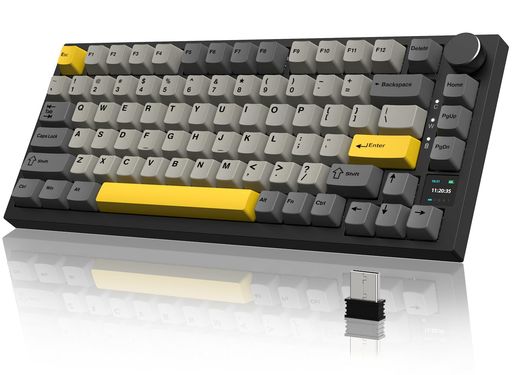 ATTACKSHARKxAJAZZAK820PROメカニカルキーボードテンキーレス82足がかり75%3流行り物2.4Ghz/BT/有線USB繋ぎ合わせるTFT映写幕ANSI取り合わせTKLゲーミングキーボードトビウオ軸直線的軸
