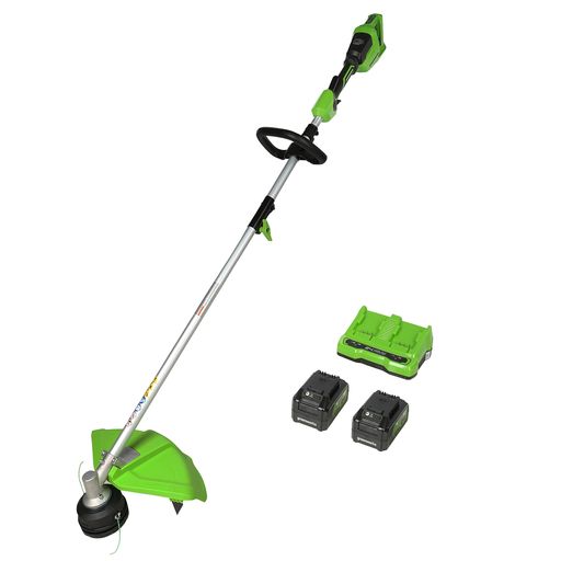 Greenworks(グリーンワークス) 充電式草刈機 芝刈り機 刈払機 グリーン 刈込幅41cm 4Ah USBバッテリ2個+充電器付き ハイパワー48V高効率ブラシレスモーター搭載電動ナイロンカッター アタッチメ…|京マルシェセレクト