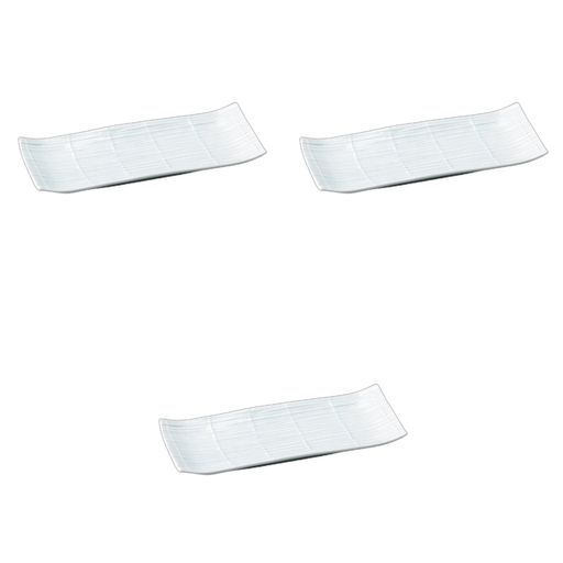 セトモノホンポ(Setomonohonpo) 3個セット 青磁すだれ 9.0細長角皿 [ 27x11.5x2.5cm ] | 長皿陶磁器｜京マルシェセレクト
