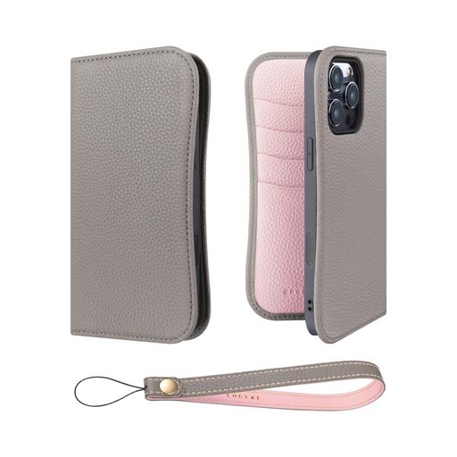 COGURE スマホケース iPhone16ProMax用 万覚え帳型 入れもの 当用日記入れもの 本革 歌留多納める 同盟罷業一巡り 落っこちる押しとどめる 照明ランプ役立つこと TPU入れもの 耐衝撃 羅針儀なし 差し上げ物ボックス席付き添い人 COPB グレージュ+いの一番…