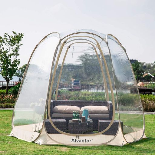 Alvantor バブルテント 透明ドーム スクリーンテント ガゼボ 3x3m(10x10ft)4~6人用 テラス・庭・キャンプ用 ワンタッチポップアップ ベージュ|京マルシェセレクト