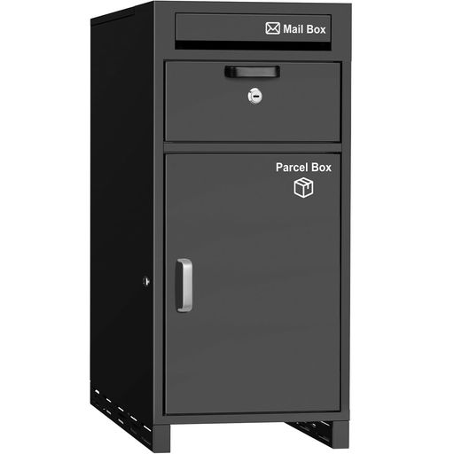 【複数投函可能/大容量140L】VARNIC宅配ボックス宅配BOX組み立て不要防水屋外置き配大容量ポスト付き郵便受け簡単設置両開扉盗難防止大型戸建て用個人宅(真っ黒)
