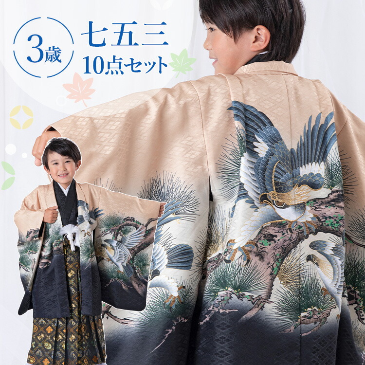 楽天市場】七五三 着物 5歳 羽織袴セット 男の子 10点フルセット