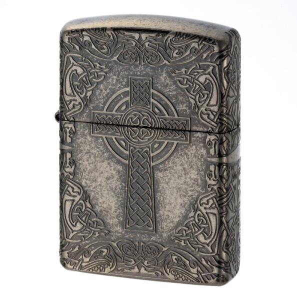 十字架 シルバーメッキ 【ほぼ未使用】 Zippo ジッポー クロス 十字架 メタル 純銀メタル いぶし仕上げ