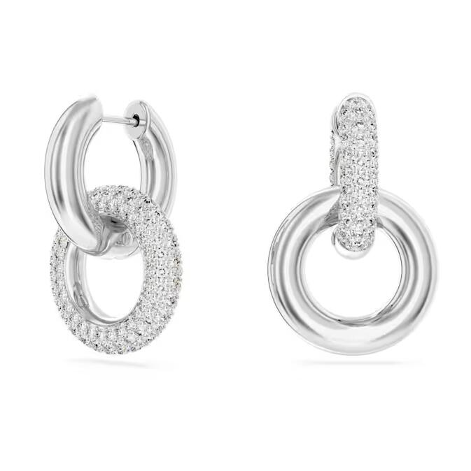新品未使用　スワロフスキー　水色 シルバー フープピアス 箱付き スワロフスキー SWAROVSKI ピアス 2023AW Dextera フープピアス
