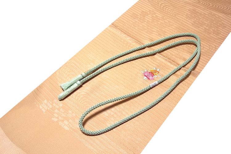 「正絹 夏物 絽」 贅沢な刺繍入り 地紋 帯揚げ 丸組 帯締め セット