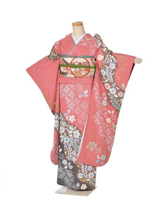 【レンタル】振袖 正絹 成人式 結婚式 結納 およばれ 姉妹結婚式 総絞り振袖 古典着物 豪華振袖 2次会 式典 レンタル振袖 フルセット 足袋プレゼント 送料無料 ピンク総絞り|レンタル衣裳京なごみ店