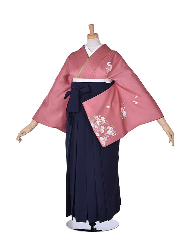 【レンタル】袴 先生 袴レンタル フルセット 卒業袴 先生袴 袴セット 既婚 ピンク 濃紺 正絹 150cm~155cm 卒業式 大人袴 女袴 大学 短大 専門学校 小学校 色鮮やかに主役になる袴 貸衣装 新品足袋プレゼント かわいい 前撮り 晴れ着 お祝い着 素敵な袴 安心 特別な 華やか|レンタル衣裳京なごみ店