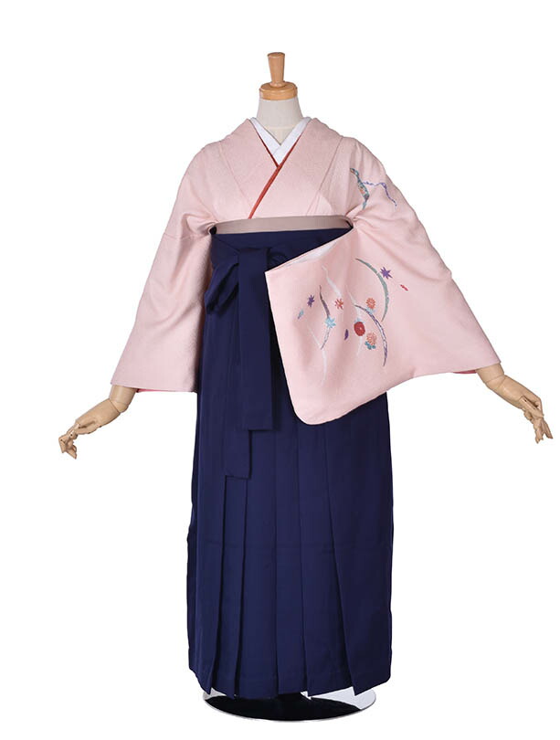 【レンタル】先生袴 レンタル 卒業袴レンタル 袴セット 卒業式 女袴 袴先生 既婚 大学 短大 専門学校 貸衣裳 送料無料 フルセット 卒業式袴 150cm～155cm ピンク シンプル 保育士