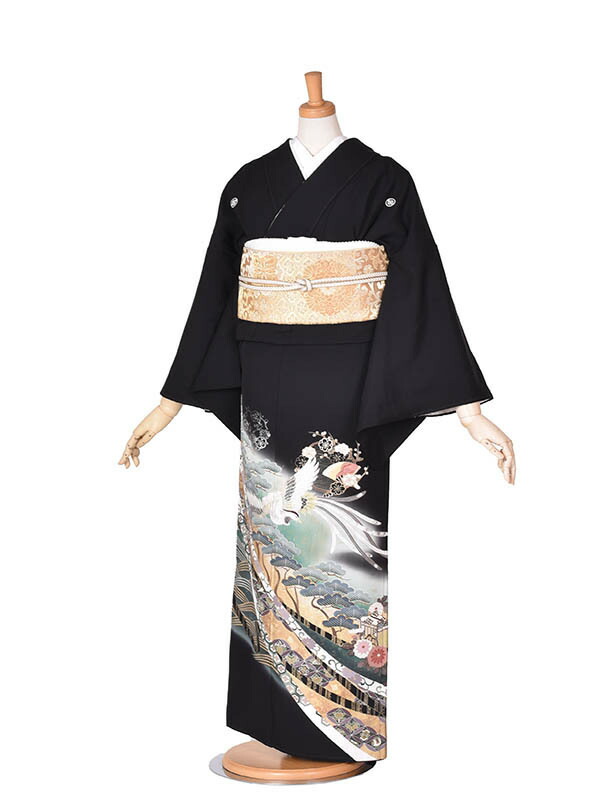 【レンタル】黒留袖レンタル 留袖 結婚式 新郎母 新婦母 正絹 フルセットレンタル 送料無料 冠婚葬祭 貸衣装 着物 和服 結婚式祖母 親族着物 式典 フォトウエディング｜レンタル衣裳京なごみ店