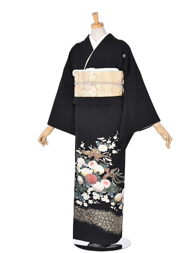 【レンタル】黒留袖レンタル 留袖 結婚式 新郎母 新婦母 正絹 フルセットレンタル 送料無料 冠婚葬祭 貸衣装 着物 和服 結婚式祖母 親族着物 式典 フォトウエディング 扇面