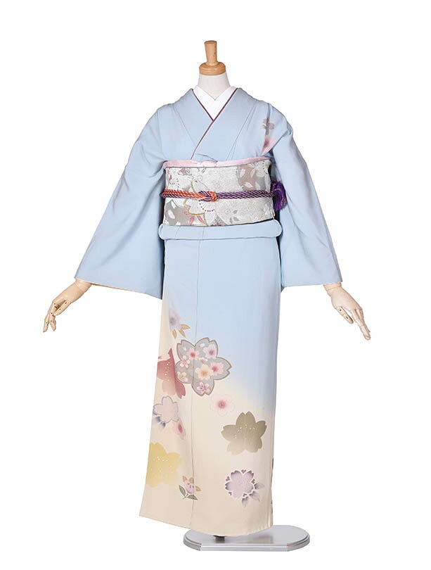 【レンタル】訪問着 レンタル フルセット NEO訪問着 水色 華やか 七五三ママ 結婚式 入学式 卒業式 およばれ 式典着物 正絹 ママ着物 お茶会 正絹着物 160cm～170cm 落ち着いた雰囲気が魅力の着物 貸衣装 14,058円