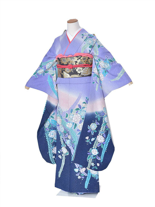 【レンタル】振袖 成人式 レンタル 結納 およばれ 紫ぼかし 姉妹結婚式 辻が花振袖 古典着物 豪華振袖 2次会 式典 レンタル振袖 フルセット 足袋プレゼント 送料無料｜レンタル衣裳京なごみ店