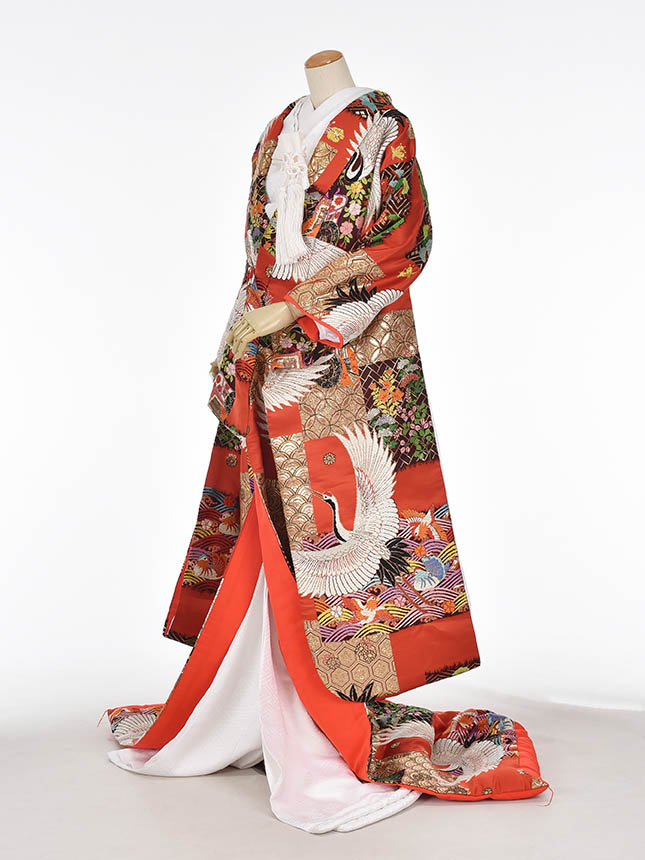 【レンタル】色打掛 花嫁衣裳 和装 神社挙式 結婚式 打掛 披露宴 赤 孔雀和婚 フルセットレンタル 和装前撮り 往復送料無料|レンタル衣裳京なごみ店