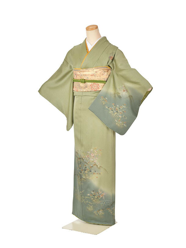 レンタル 附下抹茶ぼかし 抹茶着物 結婚式 入学式 卒業式 およばれ 式典着物 ママ着物 お茶会 着物セット送料無料 レンタル衣裳京なごみ楽天市場店
