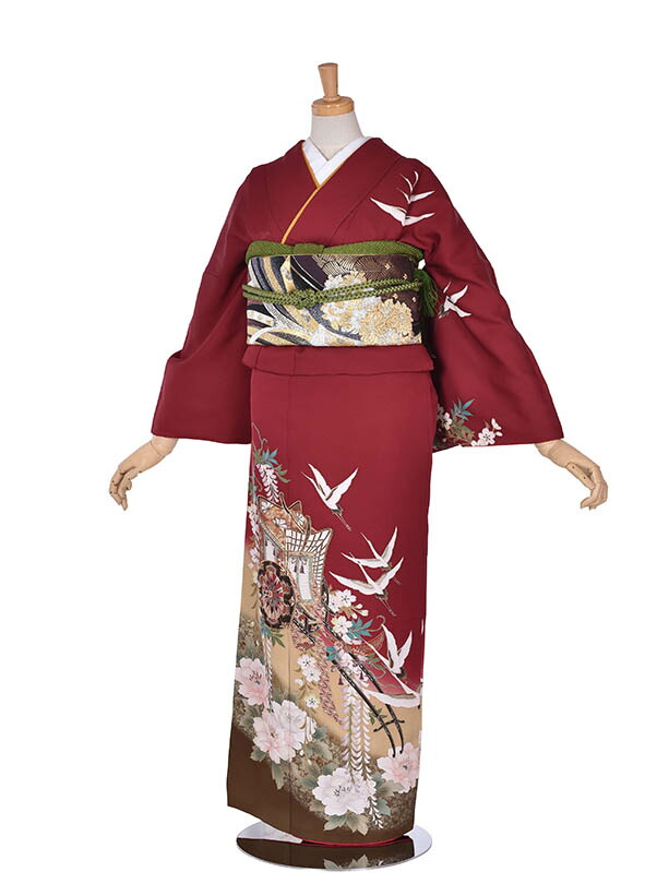 訪問着　フルセット　花籠　金彩加工　控えめな綺麗さ　地紋　入学式　七五三　L2 訪問着 フルセット 花籠 金彩加工 控えめな綺麗さ 地紋 入学式