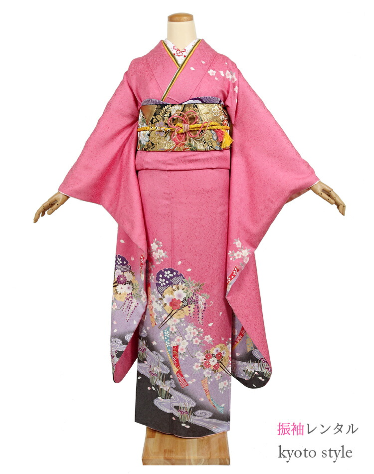【振袖 レンタル】成人式 振袖レンタル フルセット[普通][貸衣装 貸衣裳][結婚式][卒業式][結納][レンタル 振袖][着物 レンタル] 振り袖 ピンク 柄少なめ シンプル 和服 晴れ着 女性 フルレンタル【往復送料無料】【レンタル】 72046