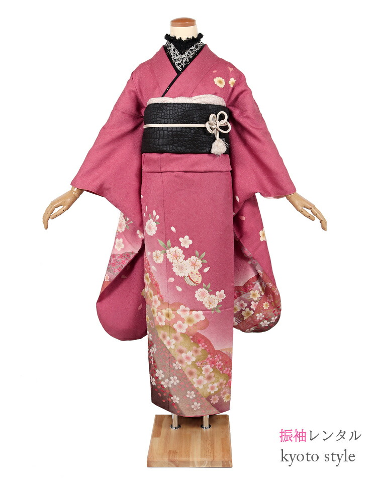 振袖 レンタル 成人式 セット 貸衣装 貸衣裳 結婚式 卒業式 結納 二十歳の集い レンタル 振袖 着物 レンタル ピンク レトロ フルレンタル レトロモダン 柄少なめ 振り袖 rental フリソデ 振袖レンタル 和洋ミックスコーデ 個性的【レンタル】72267